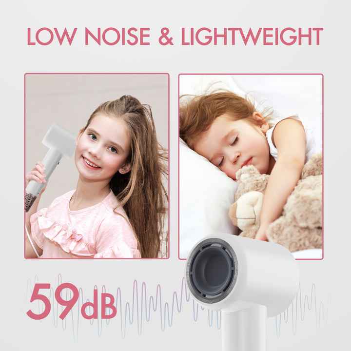 MAXGROOM High-Speed Hair Dryer lowers the noise to 59 db, lets you use it, and won't awaken anyone.