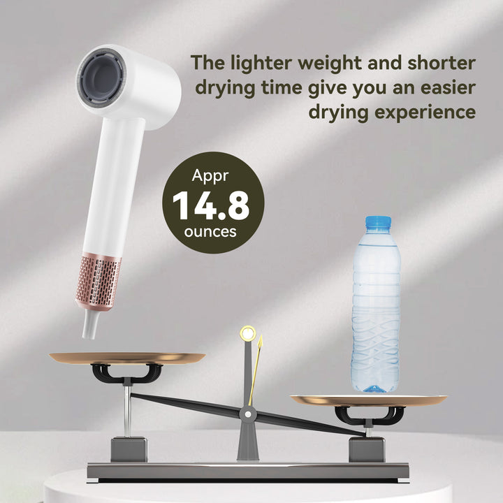 The lightweight, compact design of MAXGROOM Negative High-Speed Hair Dryer ensures comfort during extended use and easy portability for styling on the go.